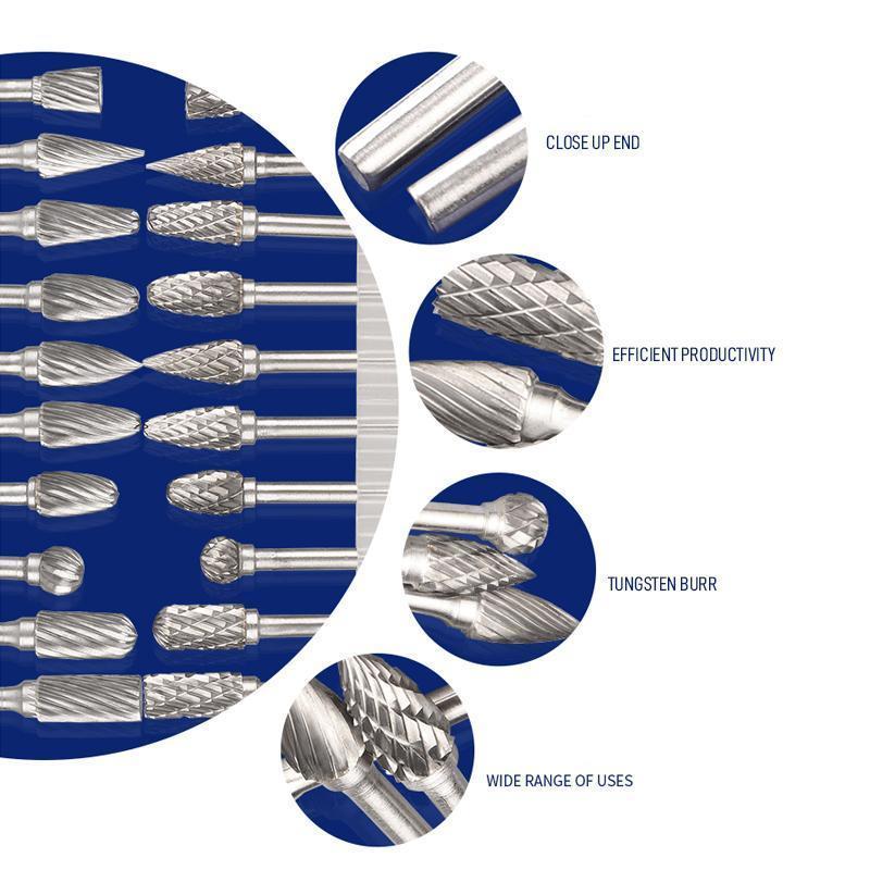 Power Kit™ Premium Tungsten Steel Carbide Rotary Burr Set